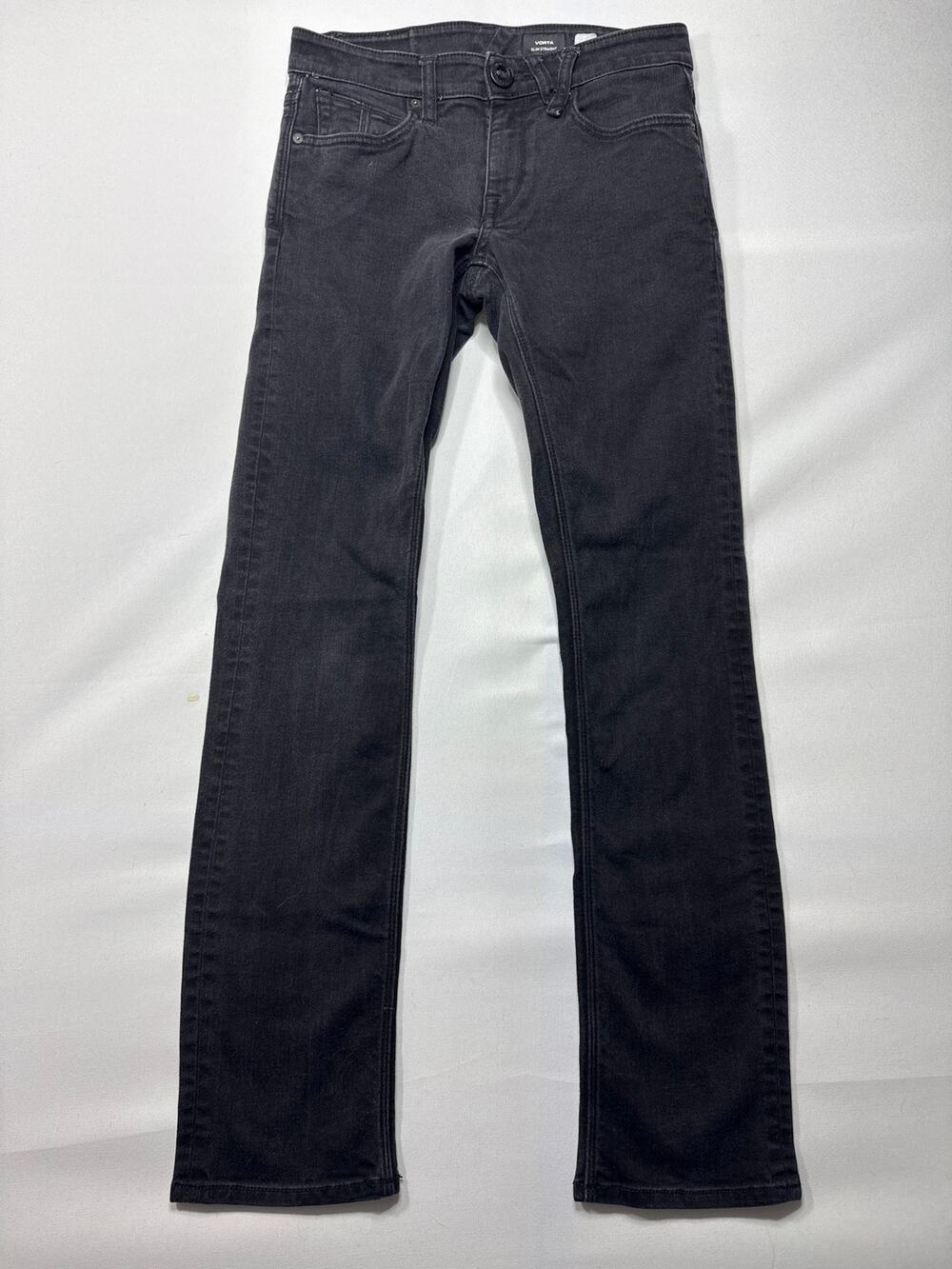 Volcom Men's Vorta Slim Straight Leg Stretch Black Jeans - Size 28 (28x30)